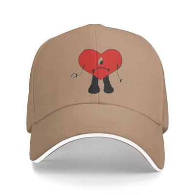 Мужская Женская Шляпа с Логотипом Bad Bunny Модная Бейсболка Сердце Любви Кавайная Кепка Snapback Головной Убор для Гольфа Подарок