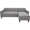 BOB 4-seater Fixed Corner Sofa - Mouse Fabric - Reversible - L 197 X D 117 X H 65 Cm