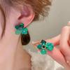 Серьги-цветы из кристаллов на серебряной основе 925 пробы, корейская мода, для женщин, ювелирные изделия, трендовые, роскошные, женские, французские, с жемчугом