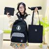 Campus Backpack Fashion New Style Middle School Students Four-piece School Bag Lightweight Large Capacity Computer Bag School Bag