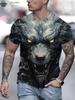 Men's T-Shirts Short Sleeve Beasts Graphic 3D Animal Printed Street Style Man Tops Oversized T-Shirt Casual O-Neck Harajuku Tee