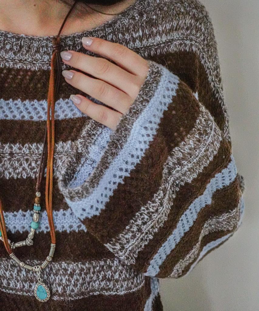 KOOLKITTEN Striped Knit & Belt Set Pullover
