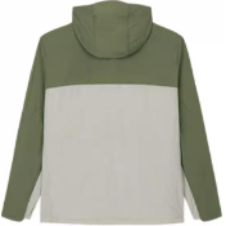 Anta Outdoor Series Loose Spliced Hooded Long Sleeve Sun Protection Jacket Men Jackets Dark-Green Light-Gray 152436606-2