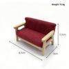 1Pcs Simulation Miniature Living Room Chairs 1:12 Mini Dollhouse Furniture Wooden Double Sofa Kids Pretend Play Doll House Decor