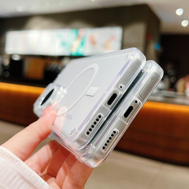 Прозрачный чехол для Magsafe для Xiaomi Mi 15 14 13 Pro Ultra 13T 14T Redmi Note 13 14 4G 5G Магнитный противоударный жесткий чехол
