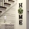 1set Wood Home Sign for Wall Decor Wooden Home Letters with Wreath Artificial Eucalyptus Modern Decorative Hanging Farmhouse Home Sign