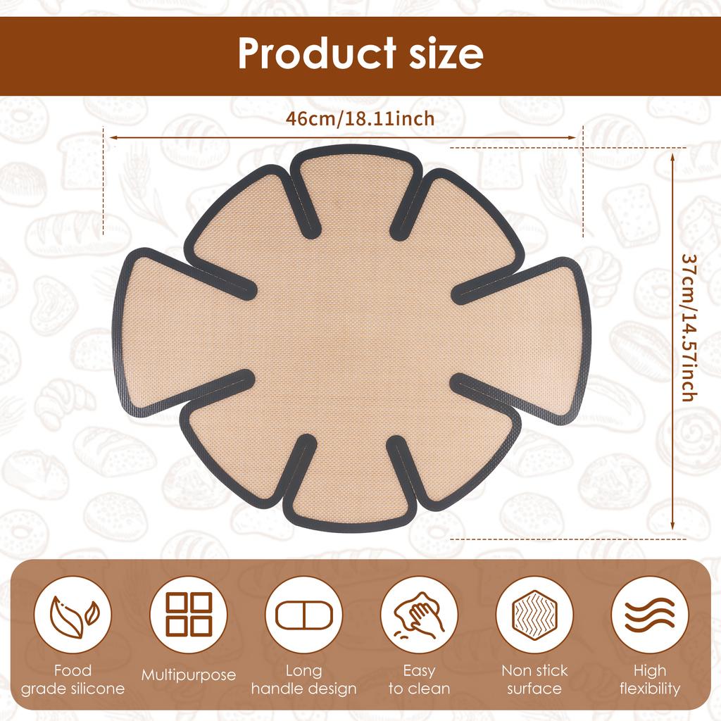 2Pcs Silicone Bread Loaf Pan Liners Reusable Bread Pan Baking Mat Non Stick Sourdough Transfer Tool for Round Bread Pans