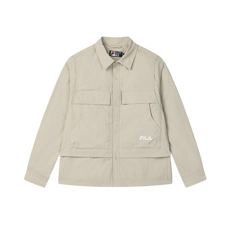 FILA Jackets Men's Milk Coffee Polo Collar Moderate Other F11M519707FDK