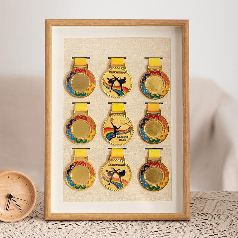 Wooden Medal Frame & Display: Marathon Tag Holder and Decorative Picture Frame