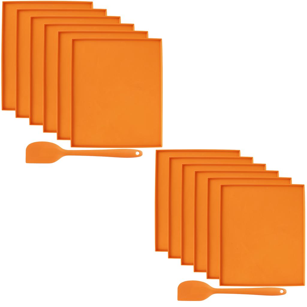 6PCS Silicone Dehydrator Sheets Dehydrator Mats with Edge Non-stick Baking Tray for Fruits Meat Vegetables Kitchen Accessories