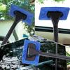 Windshield Cleaner Tool Car Window Cleaner With 6 Reusable And Washable Microfiber Pads And Extendable Handle Auto Ide Glass Wiper Kit (Blue)
