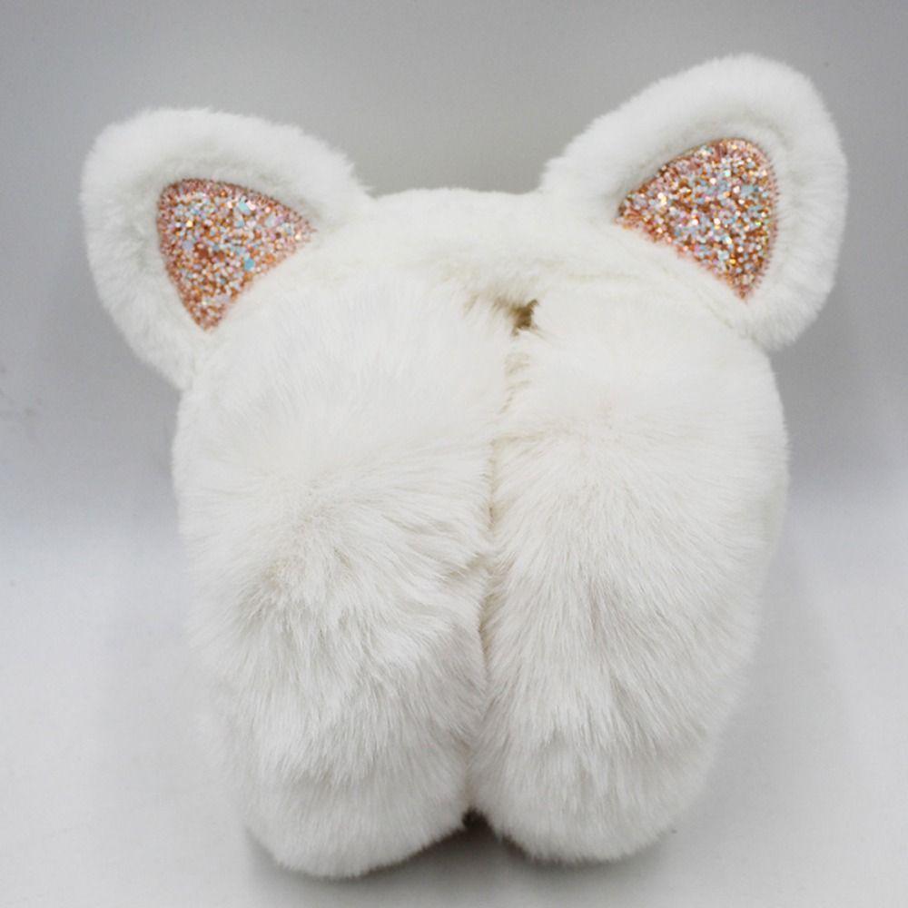 Fluffy Cat Ear Earmuffs Foldable Foldable Thermal Earmuffs Faux Fur Ear Warmers Winter Outdoor