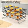 3-ярусная штабелируемая решетка для охлаждения, сверхпрочная и складная. Для тортов, пиццы, хлеба. Антипригарное покрытие, легко моется. Идеальный подарок для пекарей
