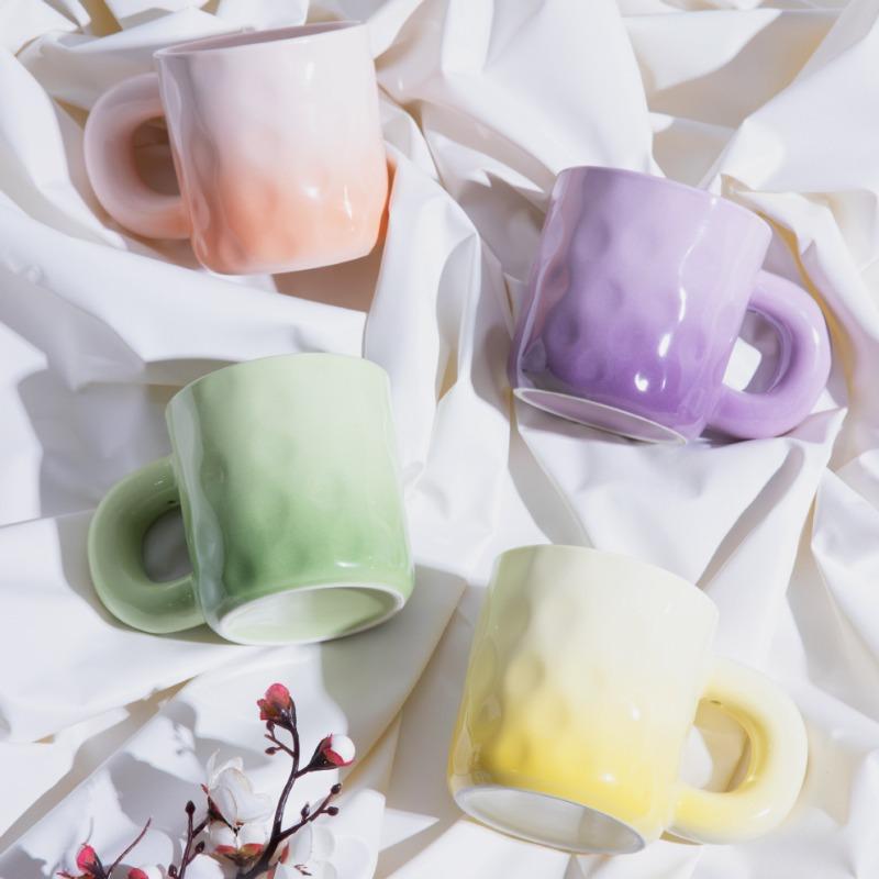 1PC Explosions Gradient Mug Lovers High-value Cream Ins Wind Ceramic Cups with Gift Cups Wholesale Coffee Mug