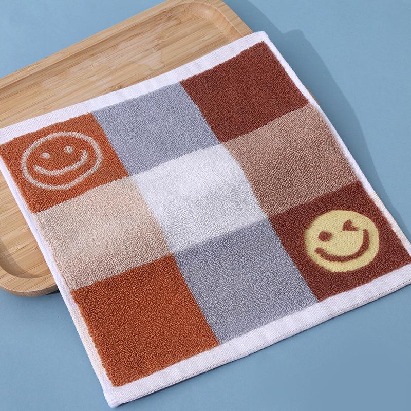 Хлопковое квадратное полотенце 25*25 см, утолщенное домашнее милое мультяшное цветное тканое жаккардовое маленькое квадратное полотенце