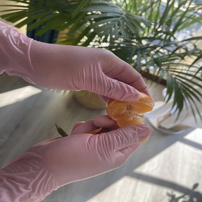 100/50/20 шт. светло-розовые одноразовые нитриловые перчатки водонепроницаемые антистатические прочные светло-розовые перчатки для кухонных инструментов для приготовления пищи