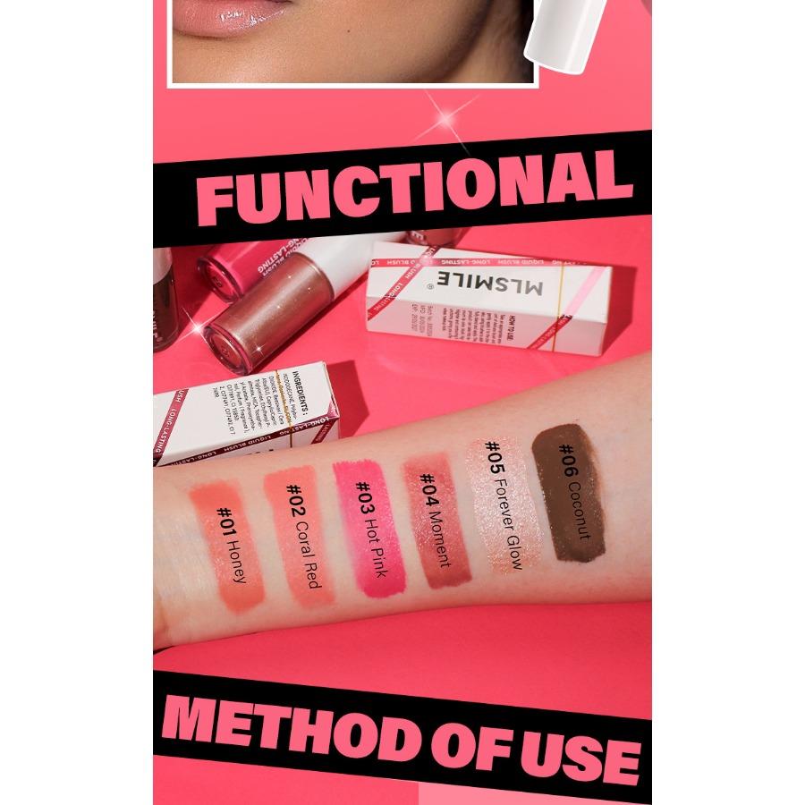 MLSMILE 6-цветные жидкие румяна, осветляющие и подчеркивающие румяна для лица, контурирующие тени для век, кремовые румяна