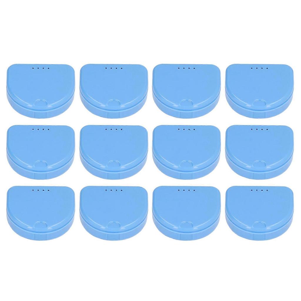 12 Pcs Denture Box Plastic Tooth Dental Orthodontic Retainer Compact Storage Case