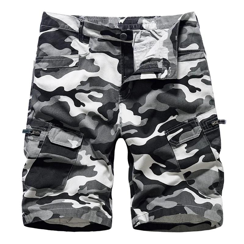 Men Camouflage Cargo Shorts Pockets Summer Camo Men's Short Pants Man Pants Overalls Shorts Male Clothing