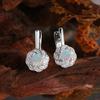 Elegant Flower Shape Clasp Ring Earrings Pendant Necklace Set Natural Opal S925 Silver Fine Jewelry for Women's Banquet Gifts
