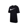 Swoosh Print Round Neck Loose Breathable Knit Short Sleeve Dress Women Dresses Black DD2092-010