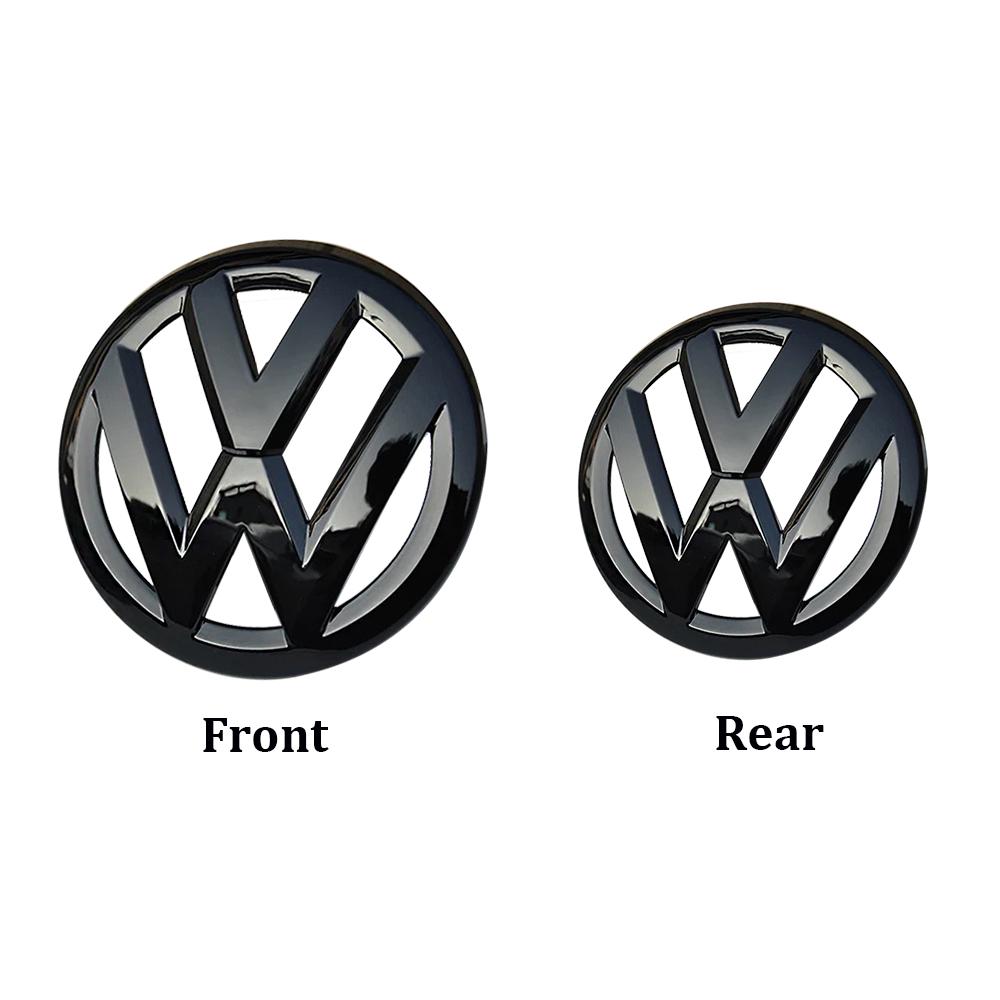 BFPQY1 2pcs ABS Car Front Grill Emblem Rear Trunk Badge Logo for Volkswagen VW Golf 5 6 7 7.5 8 MK5 MK6 MK7 MK8 Polo Scirocco Sticker