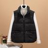 Autumn and Winter Short Padded Down Cotton Vest Ladies Plus Size Warm Vest Coat