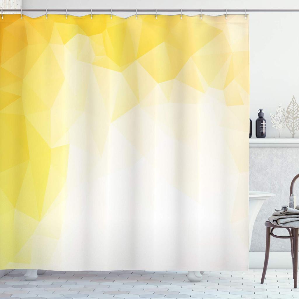 Mosaic Shower Curtain,Modern Mosaic Geometric Seamless Tiles Design Patchwork Artwork Polyester Fabric Waterproof Shower Curtain