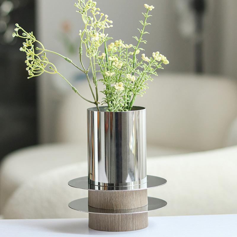 Современные легкие роскошные металлические круглые многослойные цветочные украшения для дома, модель украшения для гостиничного стола, вазы