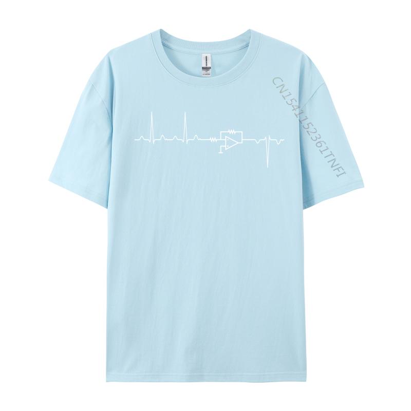 Electrical Engineering Heartbeat Inverter Custom Tshirts Discount Printing Cotton Men's Tops Tees Normal Top T-Shirts Wholesale