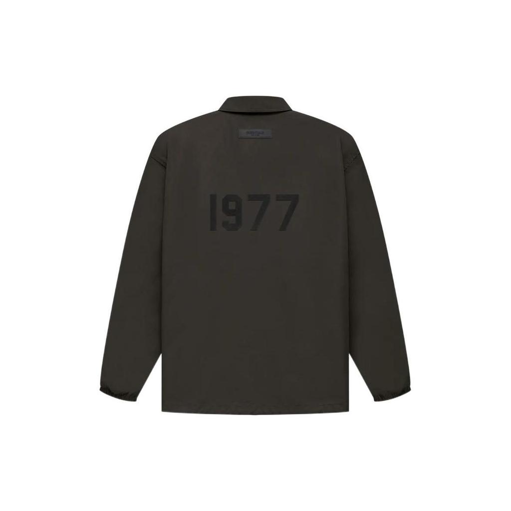 Fear of God Essentials Куртка Coaches FW22 CD2 с однотонным логотипом и ветрозащитным воротником на пуговицах, унисекс, верхняя одежда, иссиня-черный, серо-черный, FOG-FW22-709