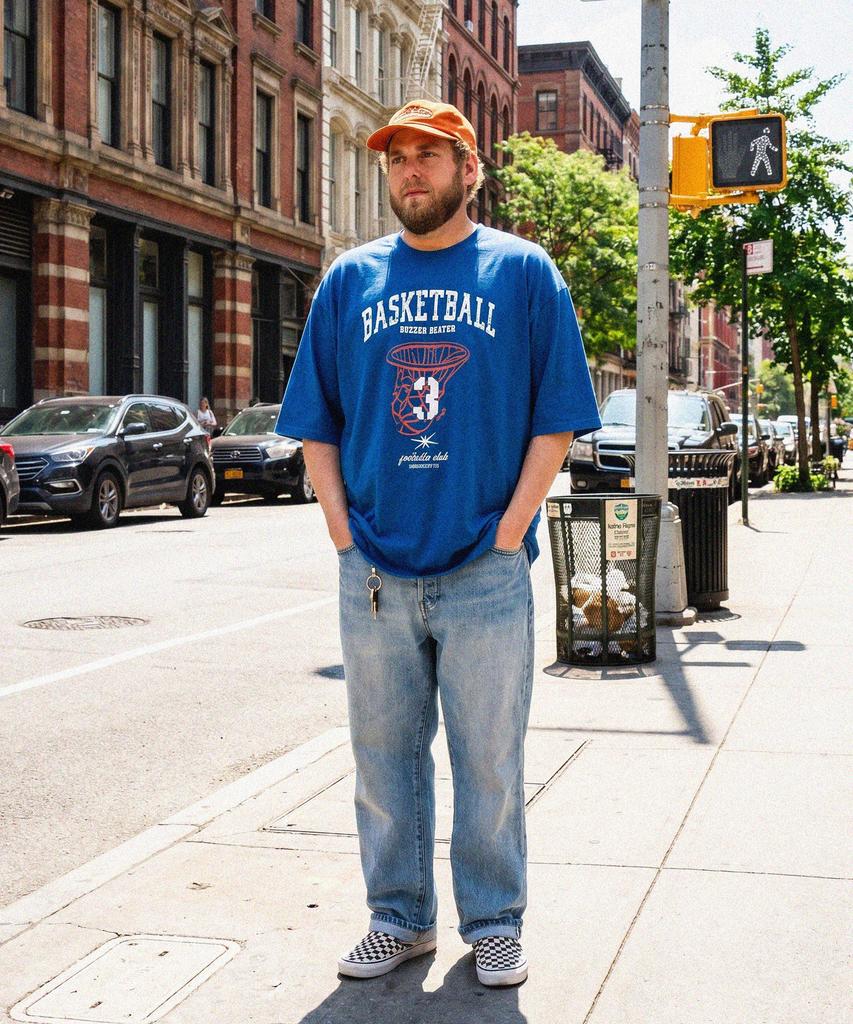 MODERMENT Real Overfit Buzzer Beater Short Sleeve T-Shirt [Blue]