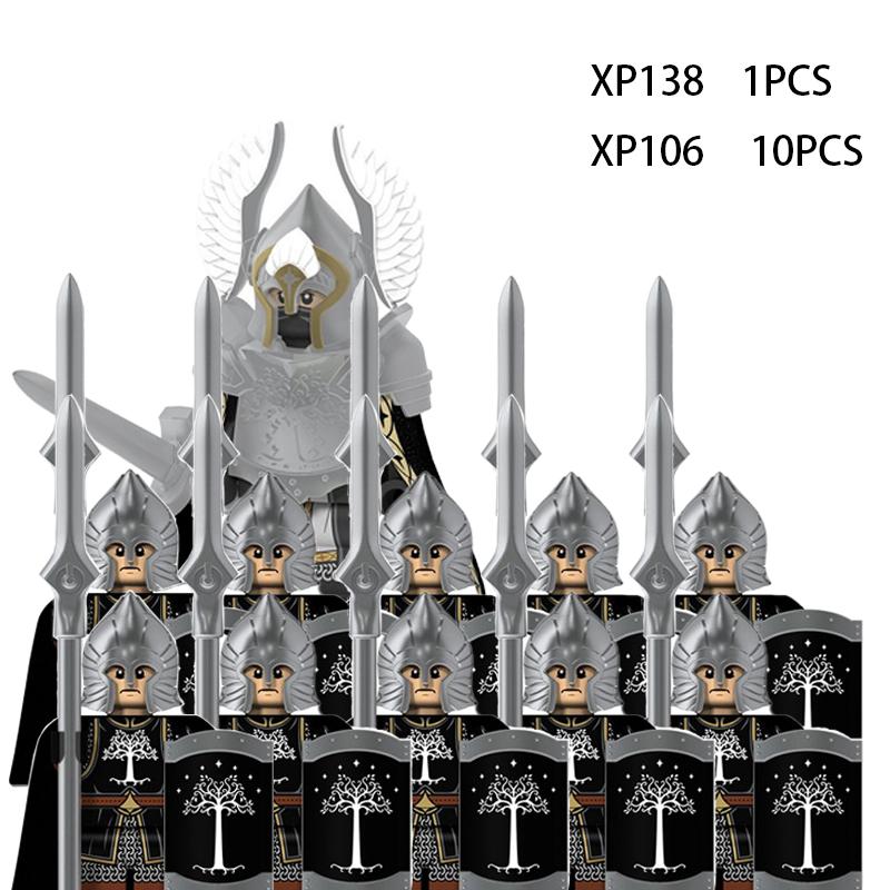 Medieval Elf Rohan Soldiers Guard Army Lotr Action Figures Mini Bricks Doll Assemble Building Blocks DIY Toys for Kid Gifts
