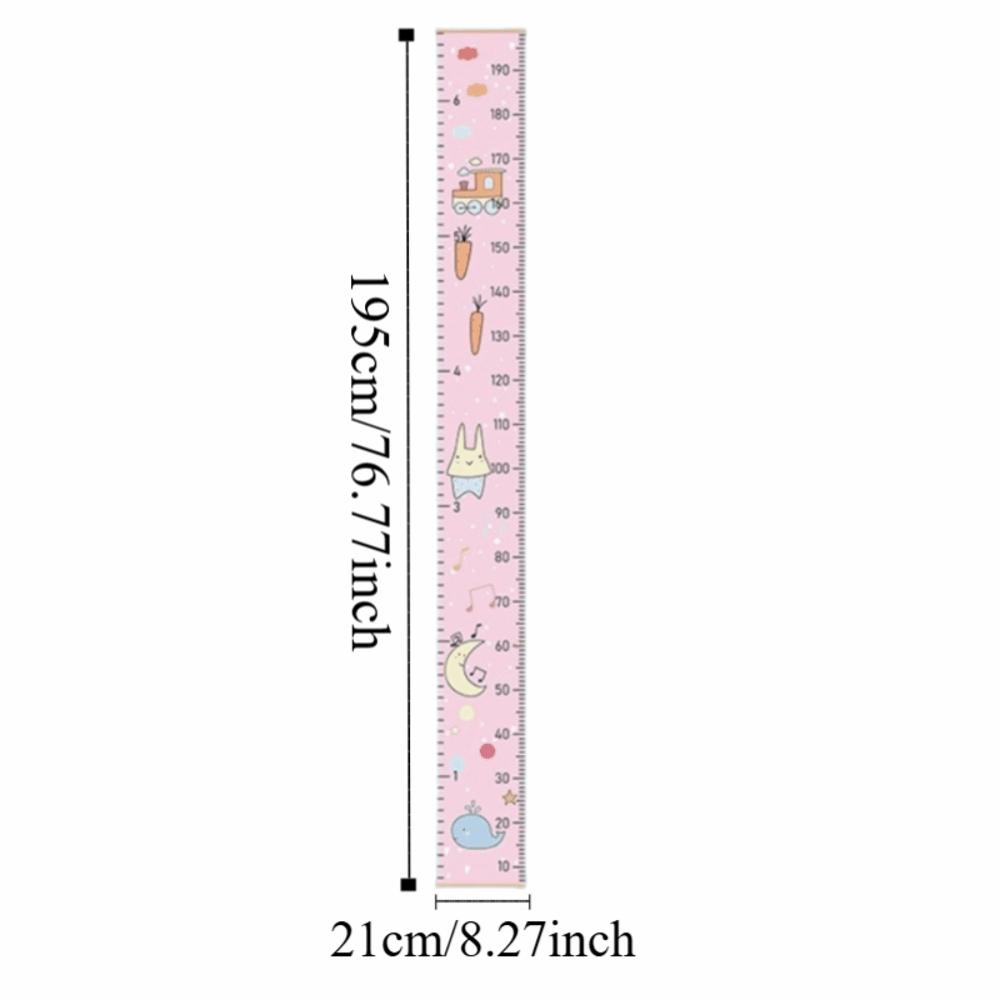 2M Height Child Growth Chart Wall Hanging Catoon Pattern Height Chart Growth Ruler Removable Height Measure Ruler