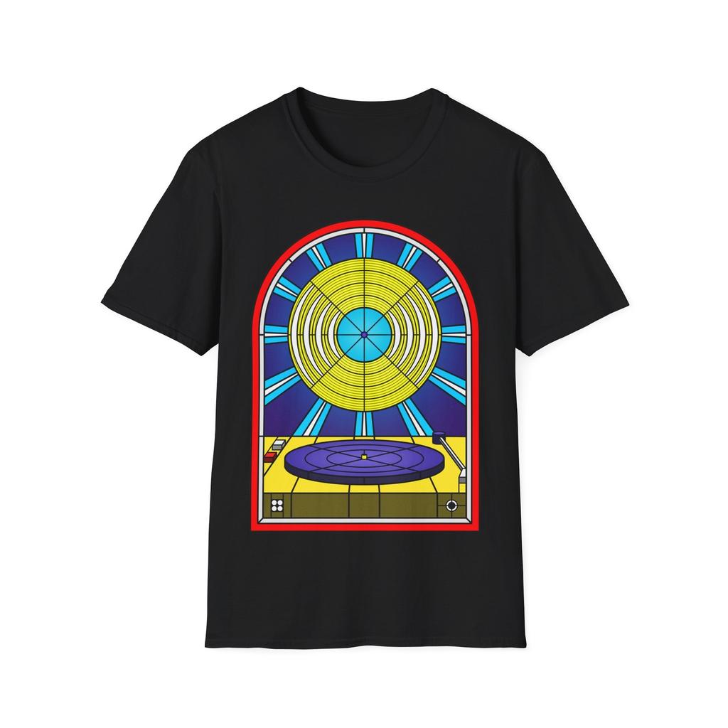 Виниловый альбом Витраж Унисекс футболка, Графическая футболка для меломана - Ретро футболка,