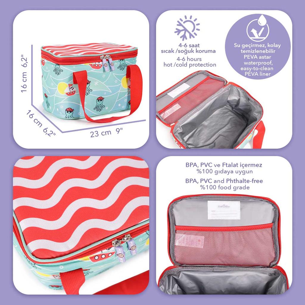 Milk&Moo Kids Lunch Bag, Cute Cooler Thermal Bag For Toddler Boys and Girls