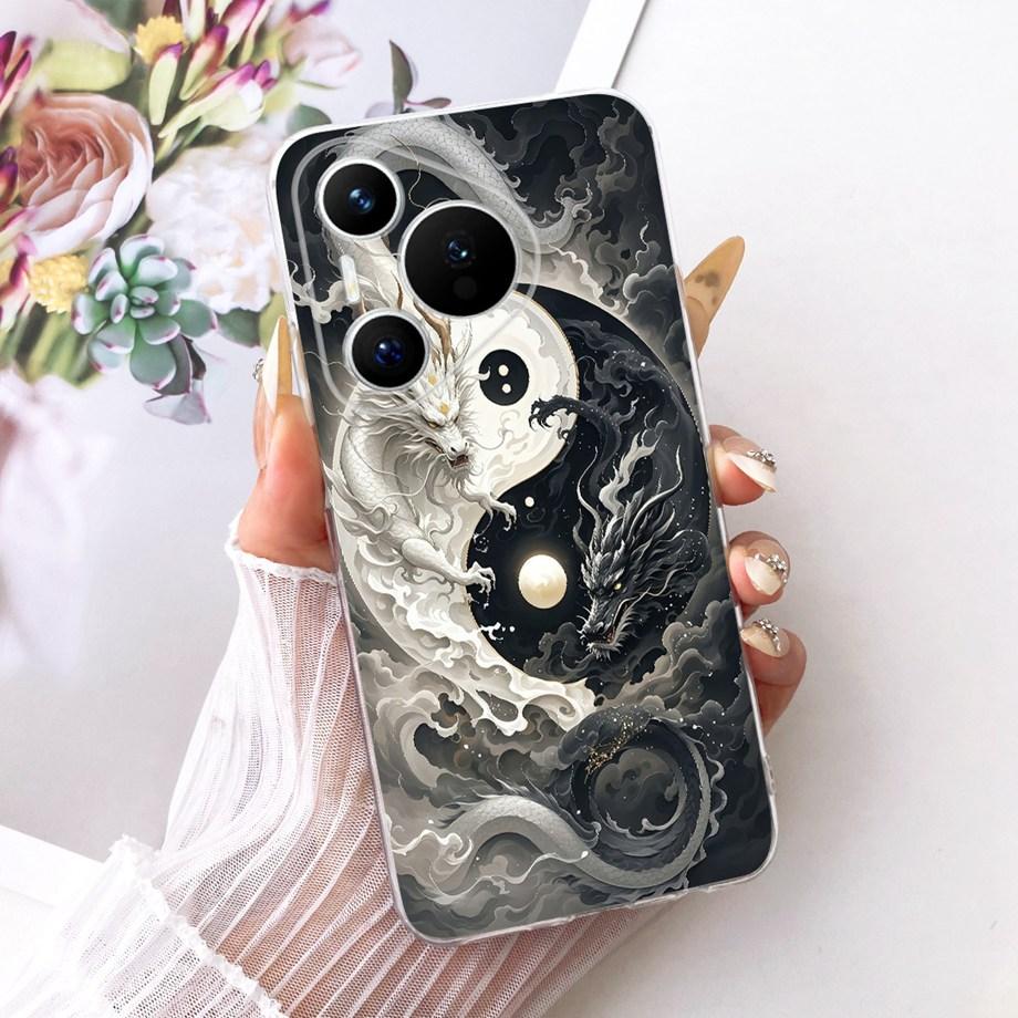 Для Huawei Pura 70 70Pro 70 Ultra Pura 80 pro Pro+ Чехол для телефона Прозрачный Мягкий ТПУ Бампер Чехол Крутой Мультяшный Бабочка Цветок Funda