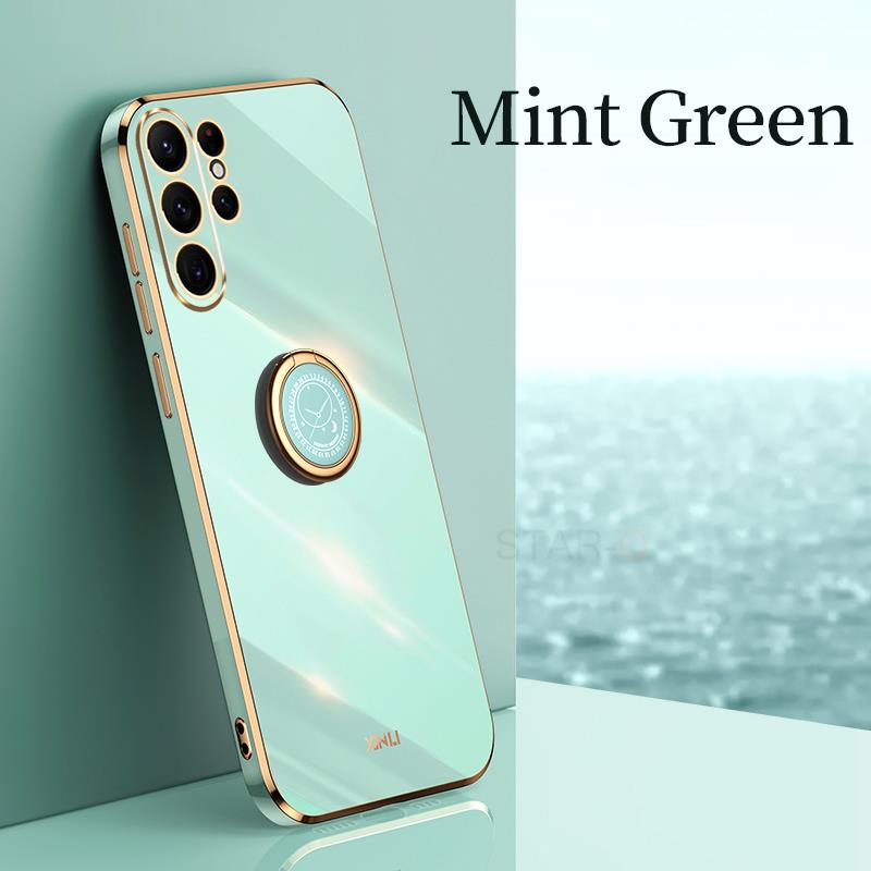 S 23 22 21 Роскошный чехол-держатель с кольцом для Samsung Galaxy S23 Ultra S22 Plus S21 S20 Fe силиконовая задняя крышка-подставка S23ultra