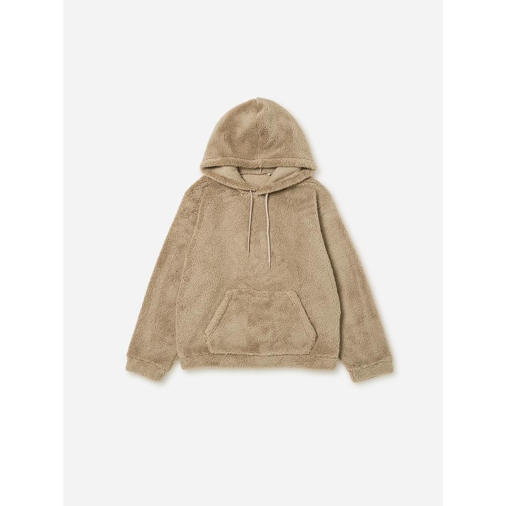 DaiSo [common] Fluffy Long Sleeve Fleece Hoodie S Milk Brown