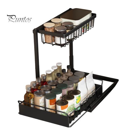 Органайзер под раковиной с выдвижным ящиком L-образной формы из углеродистой стали для хранения вещей, устойчивый к ржавчине, для беспорядка в ванной комнате на кухне