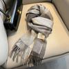 New Pure Wool Plaid Scarf British Men and Women Couples Winter Warm Double-sided Fringed High-end Scarf