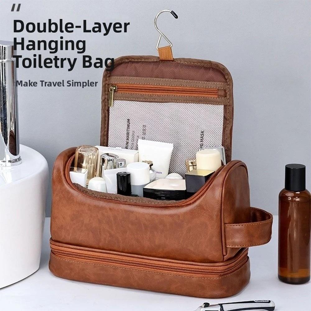 Waterproof Cosmetic Storage Bag PU Leather Makeup Bag Portable Makeup Pouch Travel