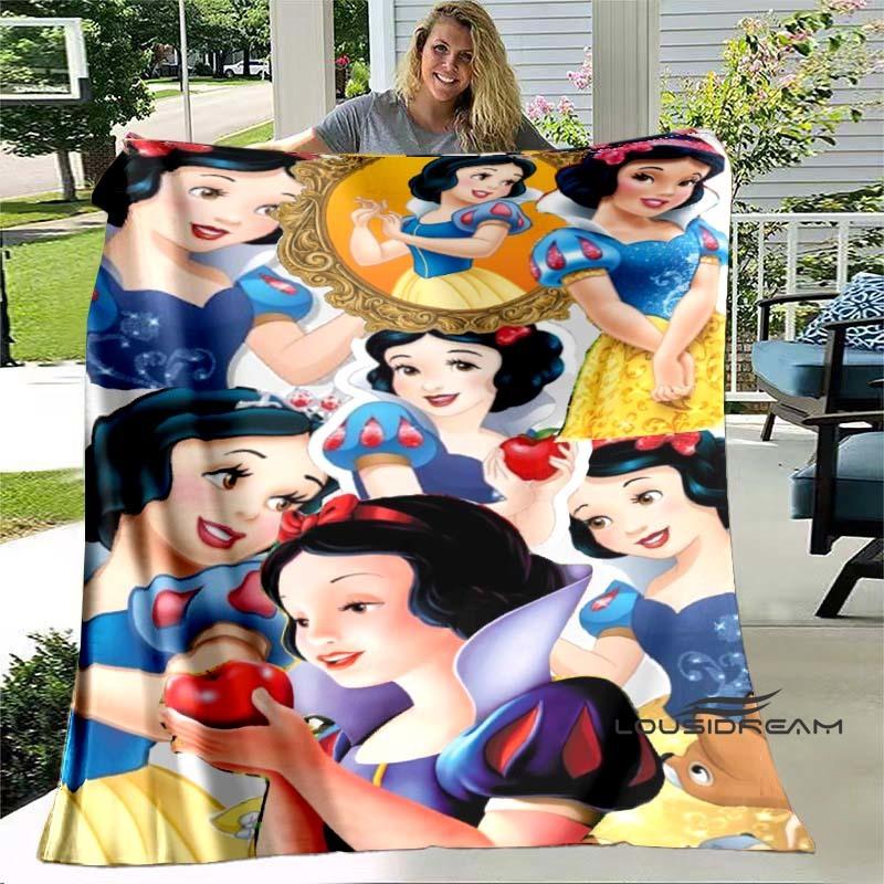 Cartoon Snow White and Seven Dwarfs Blanket, Super Soft Flannel Blanket, Perfect for Travel, Bedding, Sofa Blanket, Birthday Gif