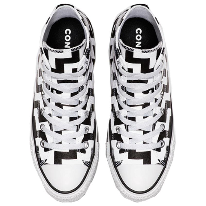 Converse Chuck Taylor All Star Glam Dunk Высокие кеды Удобные Нескользящие Легкие Высокие эспадрильи Женские Черно-белые