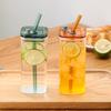 Квадратная термостойкая прозрачная стеклянная кружка для кофе, молока, чая, сока, стакан для воды с крышкой и соломинкой, кофейная чашка, кружка для напитков