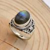 Кольцо из стерлингового серебра 925 пробы с лабрадором, мужское кольцо с печаткой ручной работы из натурального драгоценного камня