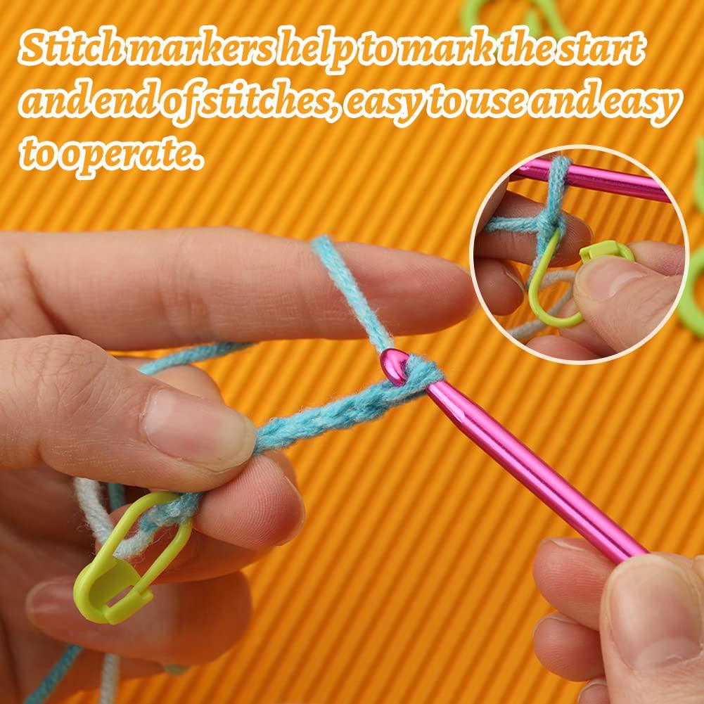 Fenrry 86PCS Набор крючков для вязания Набор спиц для вязания со спицами Маркеры петель Цветная сумка для вязания крючком