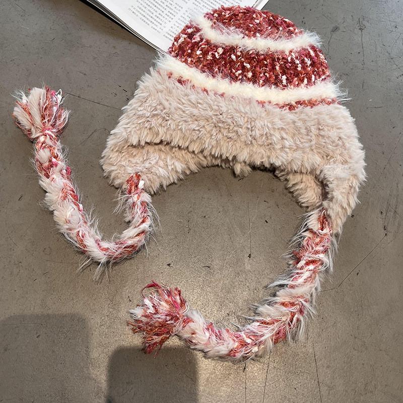 Winter Warm Knit Cap Padded Lining Women Cold Weather Trendy Breathable Hat