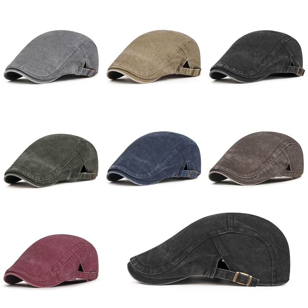 Driving Golf Retro Denim Beret Hat Cotton Adjustable Newsboy Hat Baker Peaked Leisure Visor Cap Girl