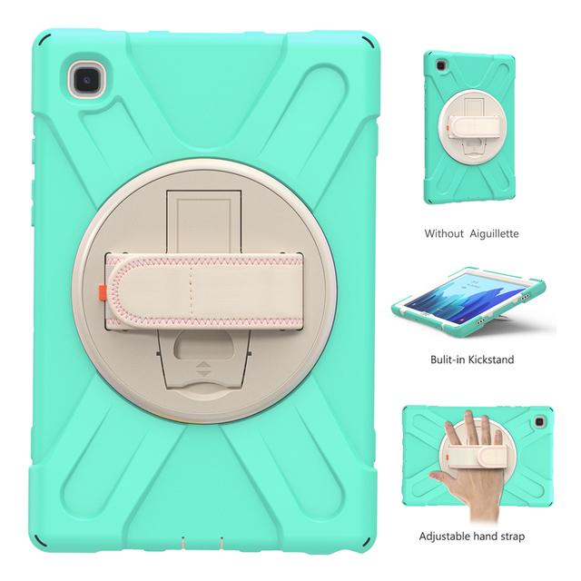 Силиконовый защитный чехол для Samsung Galaxy Tab A T290 A7 10,4 T500 T505, чехол-держатель, ремешок на руку, вращение на 360 градусов, чехол для планшета